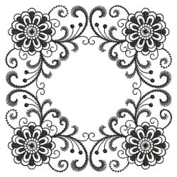 Heirloom Blackwork Floral 02
