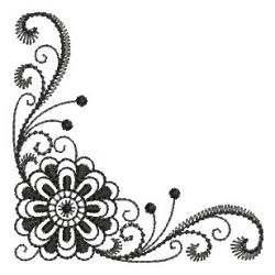 Heirloom Blackwork Floral 04 machine embroidery designs