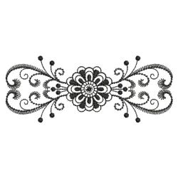 Heirloom Blackwork Floral 07