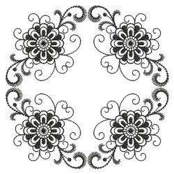 Heirloom Blackwork Floral 09