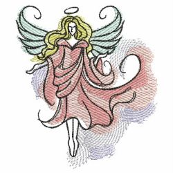 Watercolor Angels 03(Lg) machine embroidery designs
