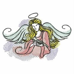 Watercolor Angels 10(Md) machine embroidery designs