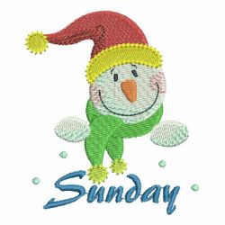 Days Of The Week Snowman 07 machine embroidery designs