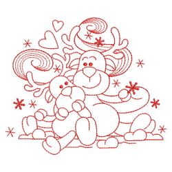 Redwork Animals Love Mom 03(Lg)