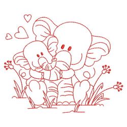 Redwork Animals Love Mom 06(Lg)