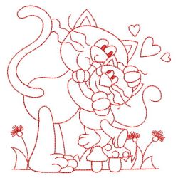 Redwork Animals Love Mom 07(Sm) machine embroidery designs