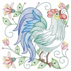 Rippled Roosters 04(Lg) machine embroidery designs