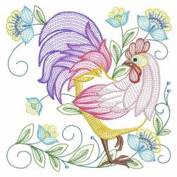 Rippled Roosters 10(Sm) machine embroidery designs