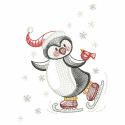Christmas Penguins 03(Md) machine embroidery designs