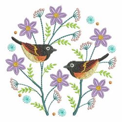 Bird and Flower Circles 01(Sm) machine embroidery designs