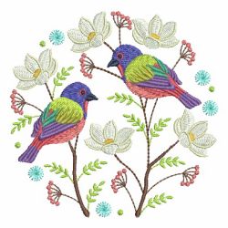 Bird and Flower Circles 10(Sm) machine embroidery designs