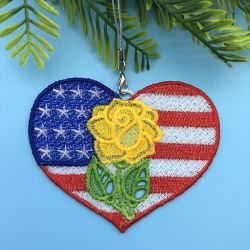 FSL 4th of July Ornaments machine embroidery designs