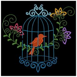 Colorful Birdcages Silhouette 01(Lg) machine embroidery designs