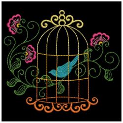 Colorful Birdcages Silhouette 03(Lg) machine embroidery designs