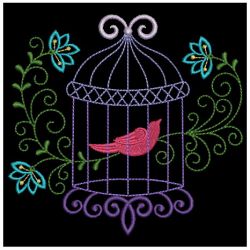 Colorful Birdcages Silhouette 04(Lg) machine embroidery designs
