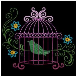 Colorful Birdcages Silhouette 05(Md) machine embroidery designs