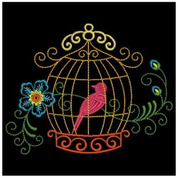 Colorful Birdcages Silhouette 06(Lg) machine embroidery designs