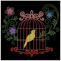 Colorful Birdcages Silhouette 09(Md) machine embroidery designs