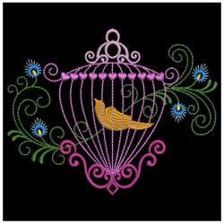 Colorful Birdcages Silhouette 10(Md) machine embroidery designs