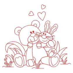 Redwork Cartoon Animal Friends(Lg) machine embroidery designs