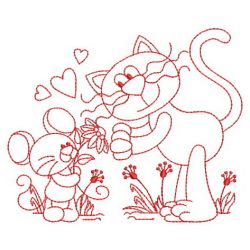 Redwork Cartoon Animal Friends 02(Md) machine embroidery designs