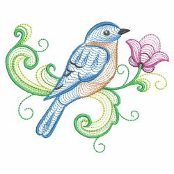 Colorful Rosemaling Birds 05(Md) machine embroidery designs