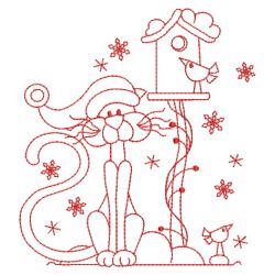 Redwork Folk Art Christmas 08(Sm) machine embroidery designs