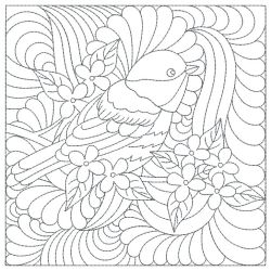 Trapunto Bird and Flower Quilts 03(Md) machine embroidery designs