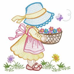 Rippled Garden Sunbonnets 07(Md) machine embroidery designs