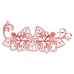 Redwork Heirloom Hibiscus(Md) machine embroidery designs