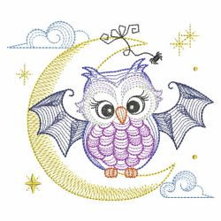 Rippled Halloween Owls 03(Lg) machine embroidery designs