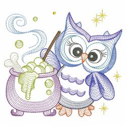 Rippled Halloween Owls 05(Md) machine embroidery designs
