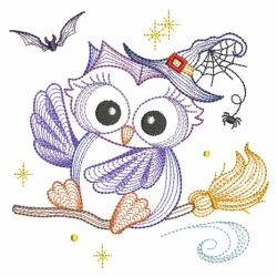 Rippled Halloween Owls 06(Sm) machine embroidery designs