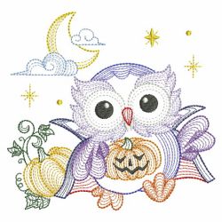 Rippled Halloween Owls 09(Lg) machine embroidery designs
