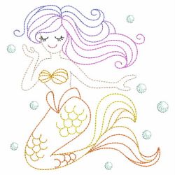 Vintage Colorful Mermaid 10(Md) machine embroidery designs