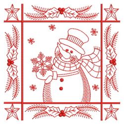 Redwork Snowman Blocks 01(Md) machine embroidery designs