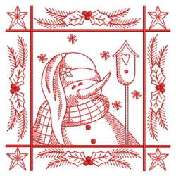 Redwork Snowman Blocks 02(Lg) machine embroidery designs