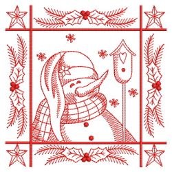 Redwork Snowman Blocks 02(Sm)