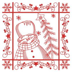 Redwork Snowman Blocks 04(Lg) machine embroidery designs