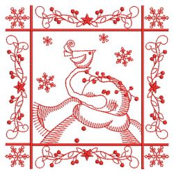 Redwork Snowman Blocks 05(Lg)