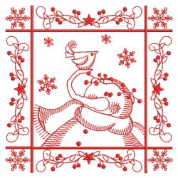 Redwork Snowman Blocks 05(Sm) machine embroidery designs