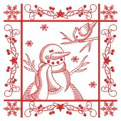 Redwork Snowman Blocks 06(Lg) machine embroidery designs