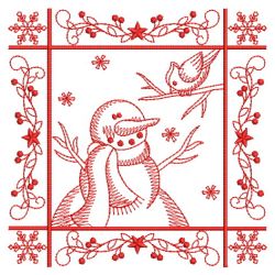 Redwork Snowman Blocks 06(Sm)