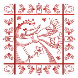 Redwork Snowman Blocks 07(Sm)