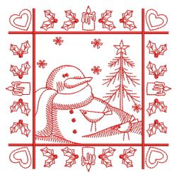 Redwork Snowman Blocks 08(Lg) machine embroidery designs