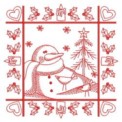 Redwork Snowman Blocks 08(Sm)