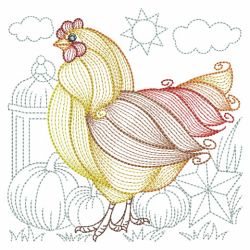 Rippled Roosters and Hens 02(Lg) machine embroidery designs