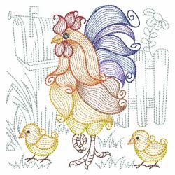 Rippled Roosters and Hens 10(Sm) machine embroidery designs
