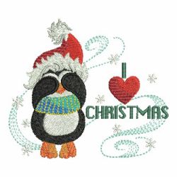 Cute Christmas Penguin 09 machine embroidery designs