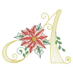 Christmas Poinsettia Alphabet(Sm) machine embroidery designs
